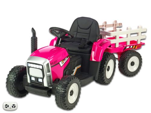 Kinderauto-Kinder-Elektroauto-Traktor-mit-Anhänger-2x45w-pink