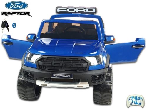 Kinderauto-Kinder-Elektroauto-Ford Raptor-2x45W-2-Sitzer-blau-lackiert