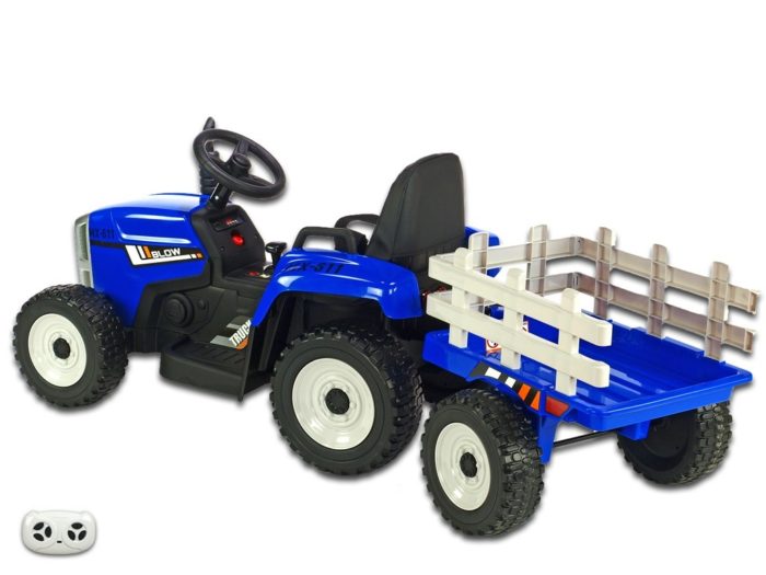 Kinderauto-Kinder-Elektroauto-Traktor-mit-Anhänger-2x45w-blau