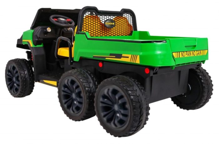 Kinderauto-Kinder-Elektroauto-Raider-Dreiachs-Kipper-XXL-24V-4x200W-2-Sitzer-grün