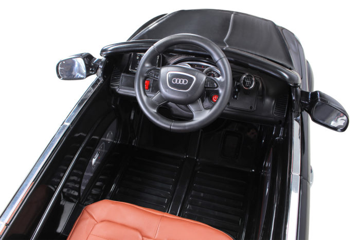 Kinderauto-Kinder-Elektroauto-Audi Q7-XL-1-Sitzer-2x45W-schwarz-lackiert-Lenkrad