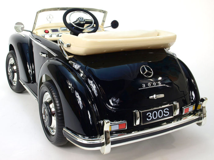 Kinderauto-Kinder-Elektroauto-Mercedes-S300-Oldtimer-Retro-2x45W-schwarz-lackiert