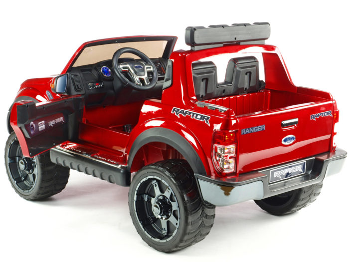 Kinderauto-Kinder-Elektroauto-Ford Raptor-2x45W-2-Sitzer-weinrot-lackiert