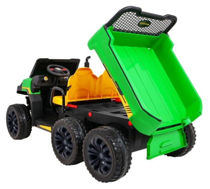 Kinderauto-Kinder-Elektroauto-Raider-Dreiachs-Kipper-XXL-24V-4x200W-2-Sitzer-grün-Kipper