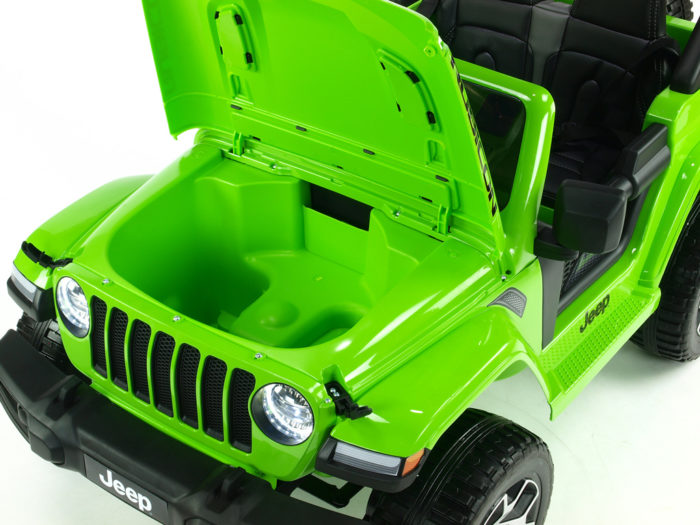 Kinderauto-Kinder-Elektroauto-Jepp-Wrangler-Rubicon-4x45W-2-Sitzer-grün-lackiert-Motorhaube