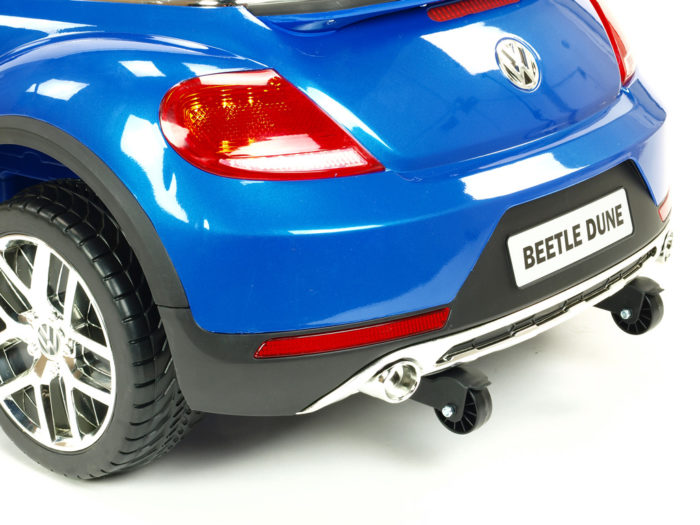 Kinderauto-Kinder-Elektroauto-VW-Beetle-Dune-2x45W-blau-lackiert-Transport-Räder