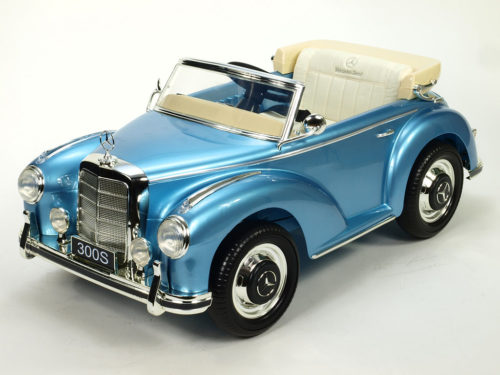 Kinderauto-Kinder-Elektroauto-Mercedes-S300-Oldtimer-Retro-2x45W-blau-lackiert