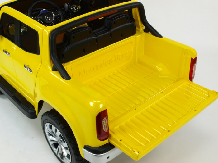 Kinderauto-Kinder-Elektroauto-Mercedes-X-Class-4x45W-gelb-lackiert