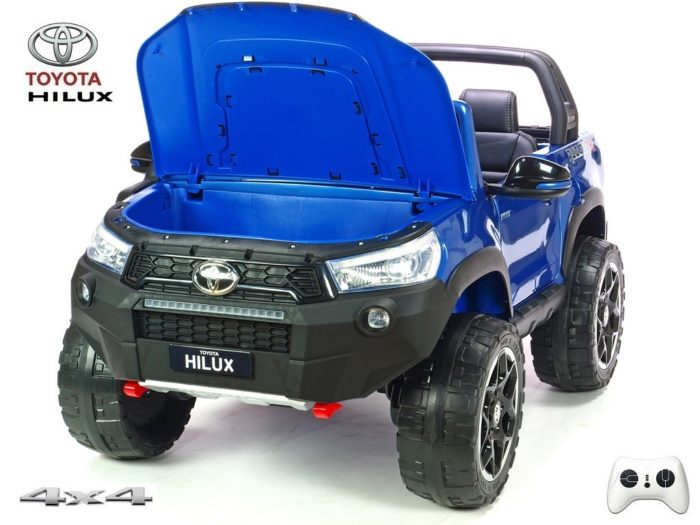 Kinderauto-Kinder-Elektroauto-Toyota-Hilux-4x35W-blau-lackiert-Kofferraum