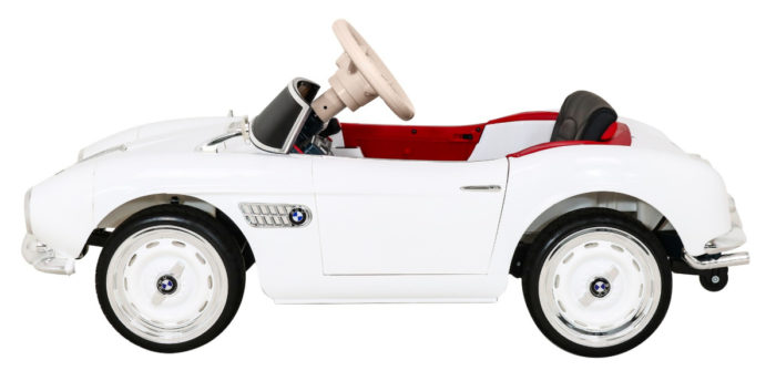 Kinderauto-Kinder-Elektroauto-BMW-507-Retro-Oldtimer-2x35W-weiß