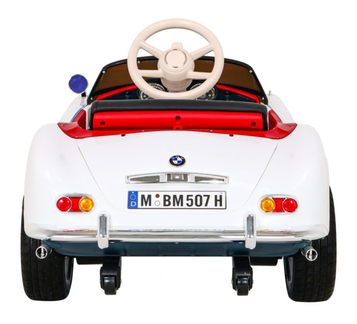 Kinderauto-Kinder-Elektroauto-BMW-507-Retro-Oldtimer-2x35W-weiß