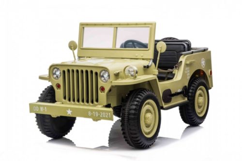Kinderauto-Kinder-Elektroauto-Jeep-Willys-MB-3-Sitzer-24V-4x100W-beige