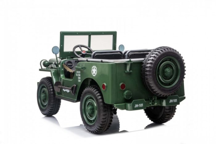 Kinderauto-Kinder-Elektroauto-Jeep-Willys-MB-3-Sitzer-24V-4x100W-grün
