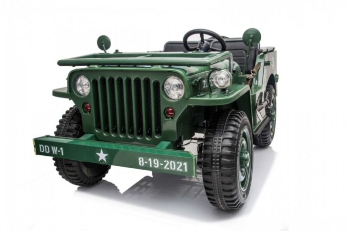 Kinderauto-Kinder-Elektroauto-Jeep-Willys-MB-3-Sitzer-24V-4x100W-grün