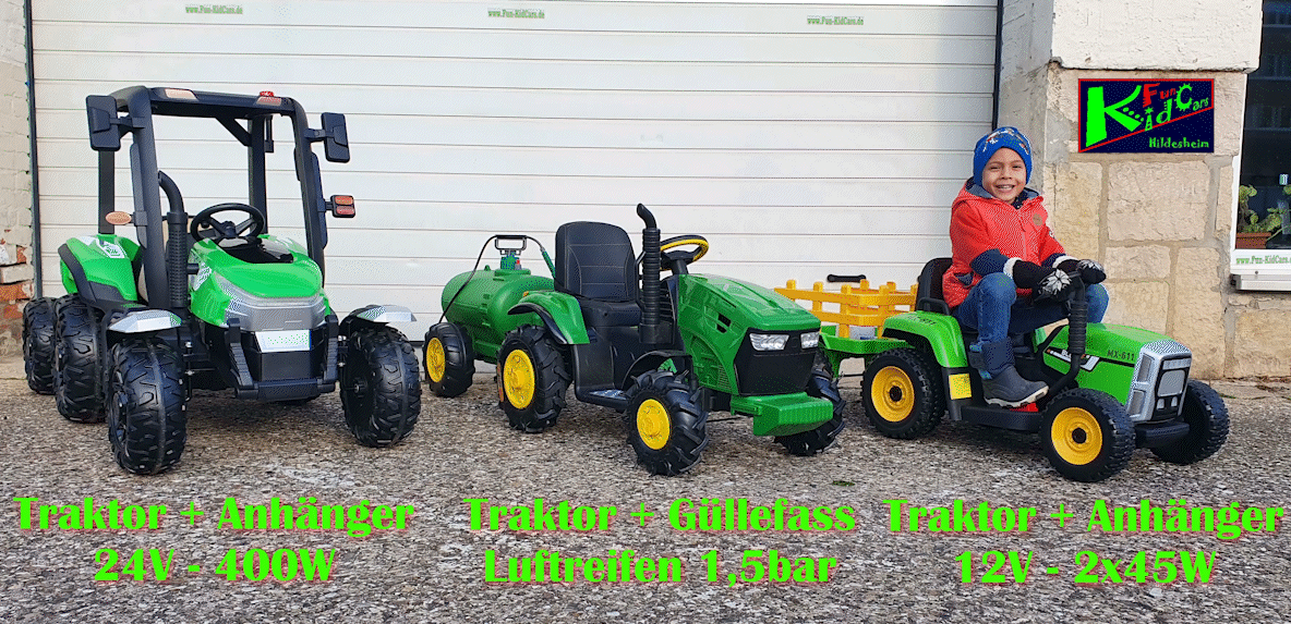 Kinderauto-Kinder-Elektrauto-Traktor-24V-400W-Luftreifen-Reifen-Gummi-Luft-Anhänger