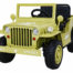 Jeep Willys MB Retro 1-Sitzer Kinder Elektroauto in beige mit 4x45W Allrad Ledersitz und EVA Reifen.