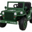 Jeep Willys MB Retro 1-Sitzer Kinder Elektroauto in grün mit 4x45W Allrad Ledersitz und EVA Reifen.