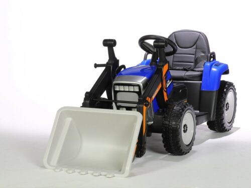 Kinderauto-Kinder-Elektroauto-Traktor-mit-Frontlader-Schaufel-2x45w-blau
