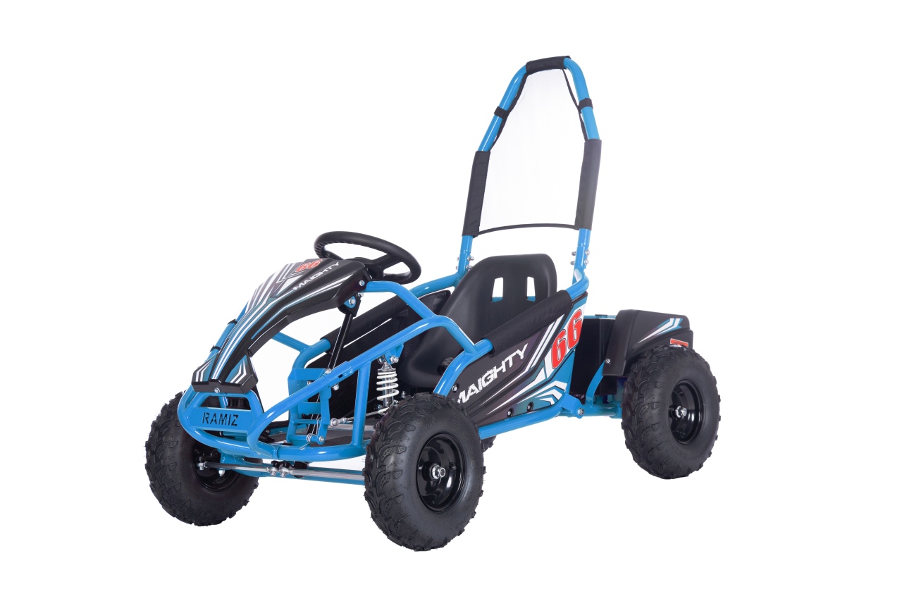 Kinder Go-Kart Maighty 1000W Motor 48V 12H Batterie Luftreifen und Hydraulikbremse blau