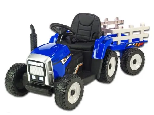 Kinderauto-Kinder-Elektroauto-Traktor-mit-Anhänger-2x45w-blau