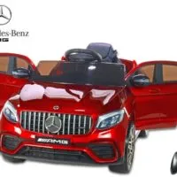 Kinderauto-Kinder-Elektroauto-Mercedes-GLC-63S-1-Sitzer-2x35w-weinrot-lackiert