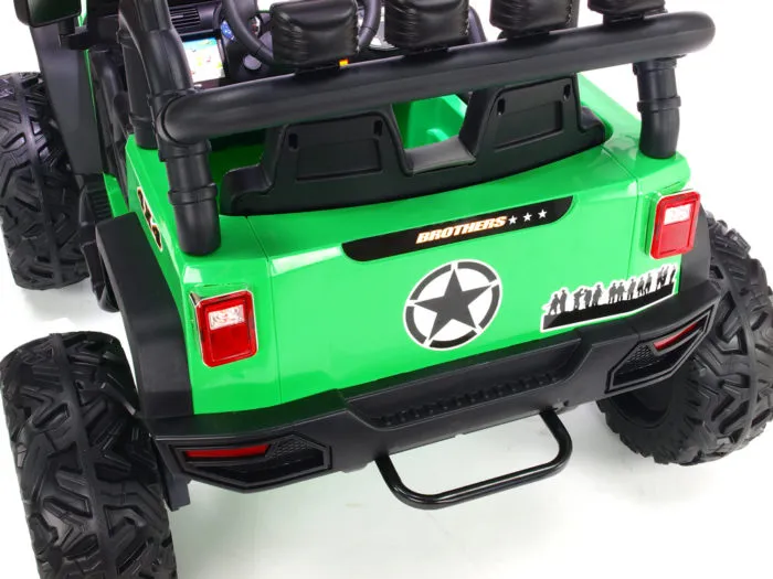 Kinderauto-Kinder-Elektroauto-Brothers-Geländewagen-24V-2x200W-1-Sitzer-grün-Transportbügel