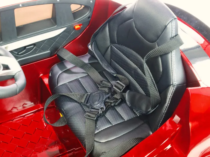 Kinderauto-Kinder-Elektroauto-Mercedes-GLC-63S-1-Sitzer-2x35w-weinrot-lackiert-Ledersitz