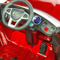 Kinderauto-Kinder-Elektroauto-Mercedes-GLC-63S-1-Sitzer-2x35w-weinrot-lackiert-Lenkrad