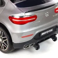 Kinderauto-Kinder-Elektroauto-Mercedes-GLC-63S-1-Sitzer-2x35w-silber-lackiert-Transportrollen