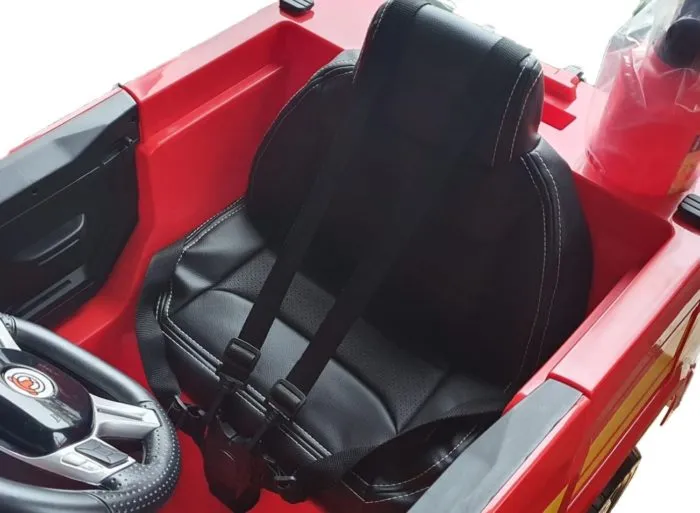 Kinderauto-Kinder-Elektroauto-Feuerwehr-Europa-112-Ledersitz-5-Punkt-Gurt