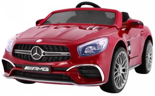 Kinderauto-Kinder-Elektroauto-Mercedes-SL65-Luxus-2x35W-weinrot-lackiert