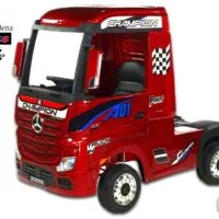 Kinderauto-Kinder-Elektroauto-Mercedes-Actros-4x45W-weinrot-lackiert