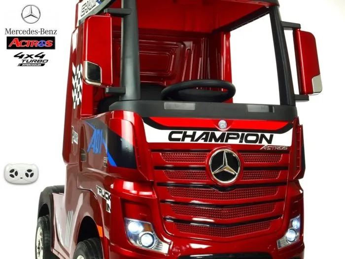 Kinderauto-Kinder-Elektroauto-Mercedes-Actros-4x45W-weinrot-lackiert