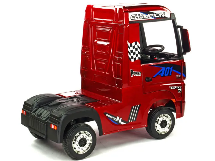 Kinderauto-Kinder-Elektroauto-Mercedes-Actros-4x45W-weinrot-lackiert