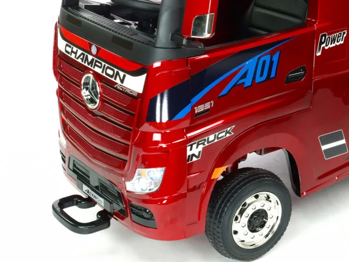Kinderauto-Kinder-Elektroauto-Mercedes-Actros-4x45W-weinrot-lackiert