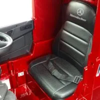 Kinderauto-Kinder-Elektroauto-Mercedes-Actros-4x45W-weinrot-lackiert-Ledersitz