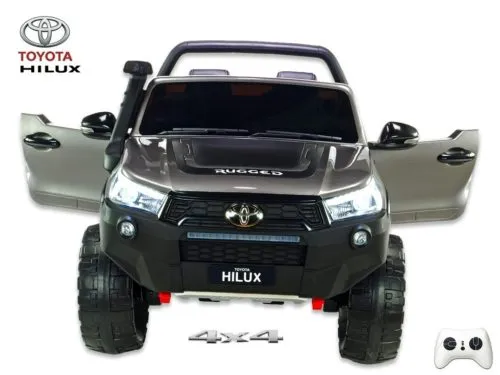 Kinderauto-Kinder-Elektroauto-Toyota-Hilux-4x35W-silber-lackiert