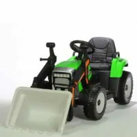 Kinderauto-Kinder-Elektroauto-Traktor-mit-Frontlader-Schaufel-2x45w-grün-grau
