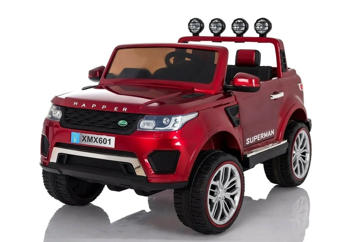 Happer Pick-Up Kinder Elektroauto mit 4x45W Motoren und 12V/10AH Batterie weinrot lackiert